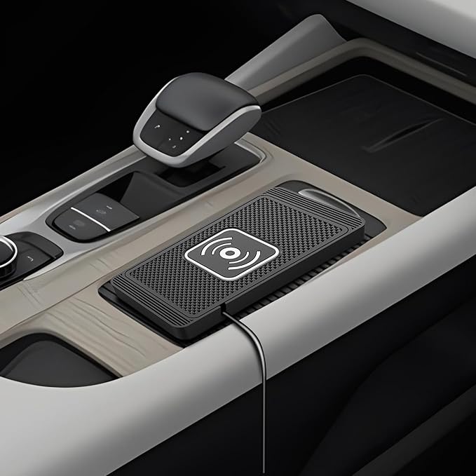 Wireless Charging Pad for Car for VW Jetta VI 2011 2012 2013 2014 2015 2016 2017 2018-pr, 15W Fast Wireless Charger Mat Non-Slip Silicone Car Center Console Phone Charging Pad,A/15W-Type-c