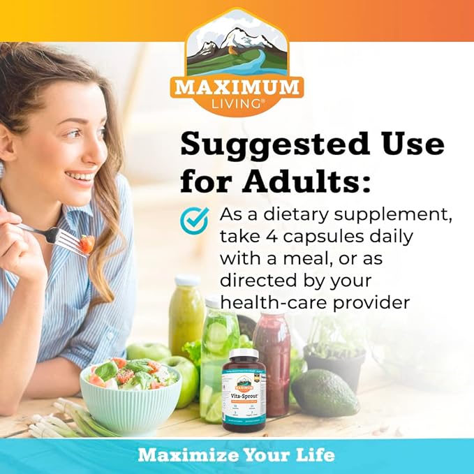 Vita-Sprout Whole-Food Multivitamin & Phytonutrient Blend - 120 Capsules