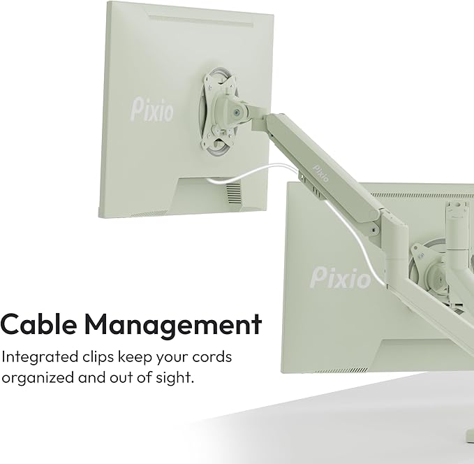 Pixio PS1D Wave Mint Dual Monitor Arm Stand Desk Mount