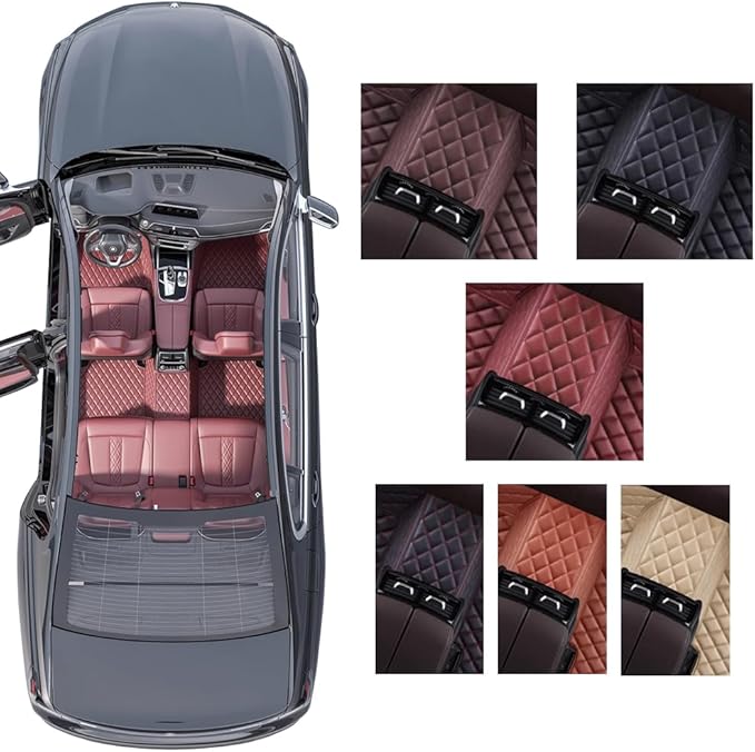 Custom Personalized Floor Mats for Cars，Luxury Full Coverage All Weather Car Floor Mats，Anti-Slip Leather Car Mat Set ，Custom Floor Mats for 99% of Cars, Trucks & SUVs (3D Gray and Black)