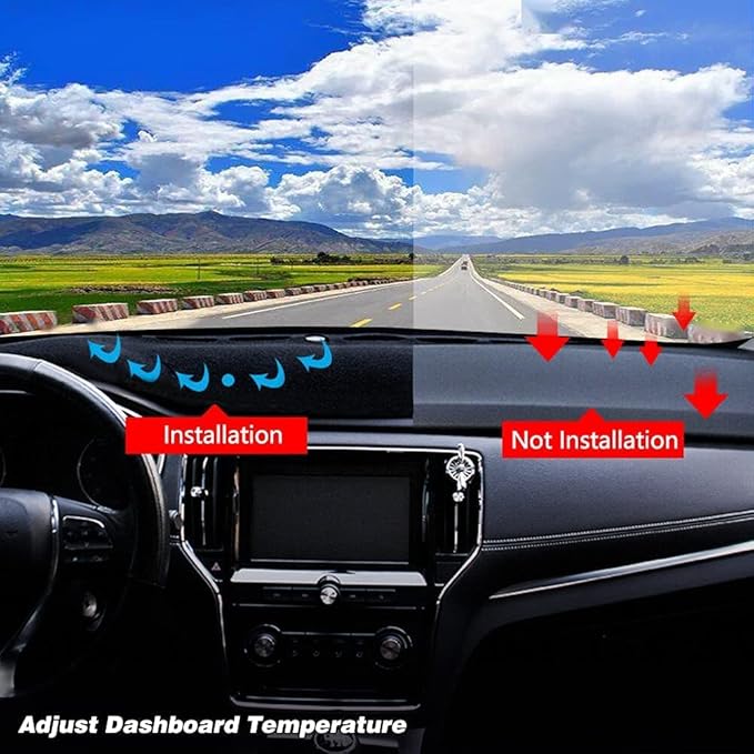 Dashboard Cover for GMC Sierra and Chevrolet Silverado- Fits 2007-2013 Models with Two Glove Boxes. Custom Fit Dash Mat, Won't Break Dash Sensors(Premium Carpet, Gray)