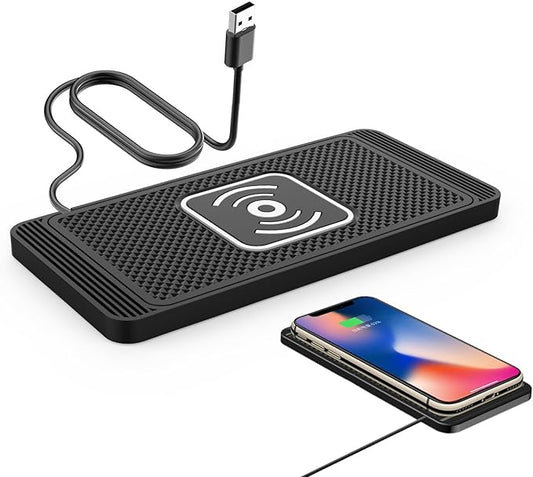 Car Wireless Charger Pad for Ram 2500 (Heavy Duty), Fast 15W Slim Qi Wireless Charging Pad with USB/Type-C Cable Non-Slip Charging Mat for Car,15W-USB