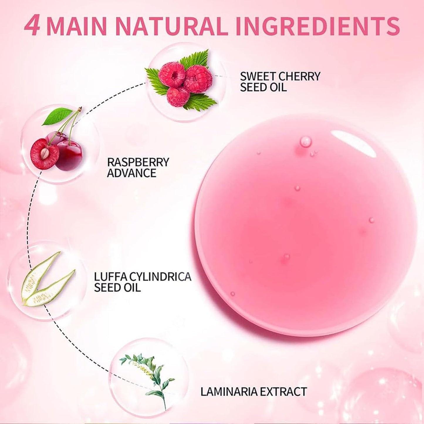 Hydrating Lip Glow Oil, Lip Oil Gloss Transparent Toot Tinted Nourishing Long Lasting Repairing Lightening Lip Lines (CHERRY) 0.2 OZ