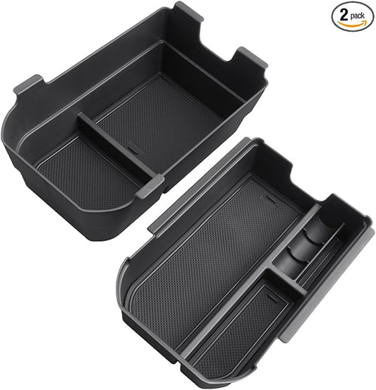 CDEFG 2PCS for 2024 2025 Land Cruiser Center Console Organizer Compatible with 2024 2025 Toyota Land Cruiser 250 Prado J250 LC250 Accessories Middle Console Dual Layer Storage Box(Not Fit Cool Box)