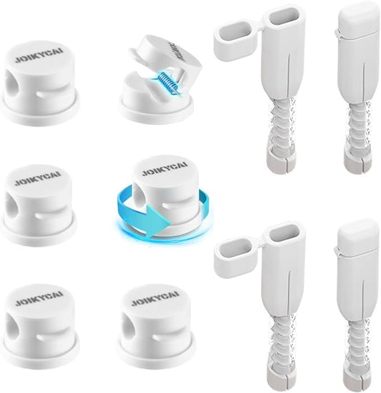6 Magnetic Spring Cable Clips Desktop Cord Organizer Rotatable Cord Holder 2 Charging Cord Protecors for Nightstand Phone Charger Organizer Computer Desk Cable Management Appliance Adhesive Wire Strap