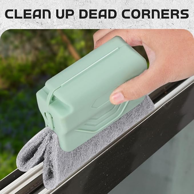 2026 New Magic Window Track Cleaner, 3Pcs Multipurpose Cleaning Brush for Window Grooves, Sliding Door Tracks, Tile Grout Lines, Shutter Slats, Car AC Vents, and Narrow Gaps (Grey)