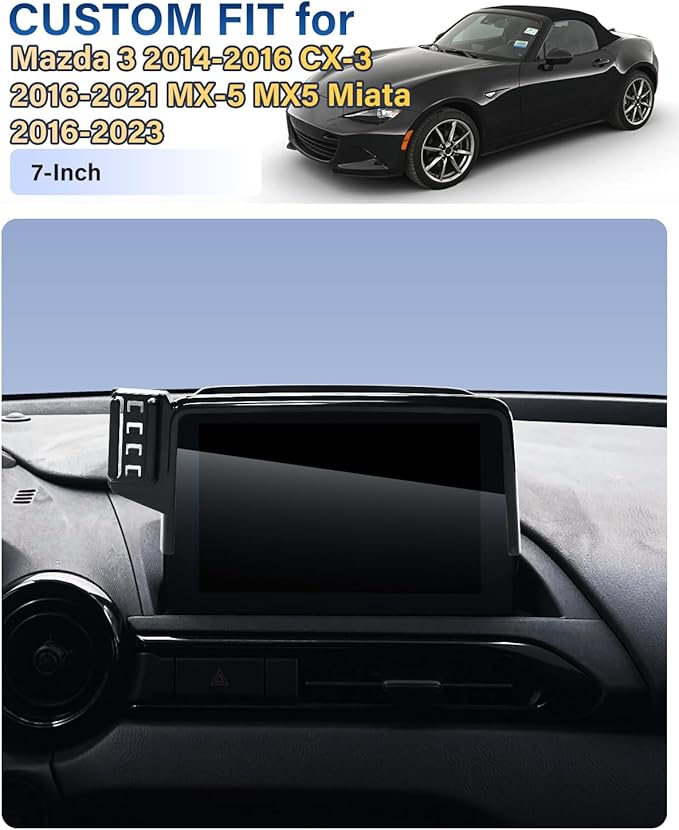 Phone Mount for Mazda 3 2014-2016/CX-3 2016-2021/MX-5 MX5 Miata 2016-2023 Accessories 7-Inch Screen Fixed Clip, Magnetic Car Phone Holder for MagSafe, Magnets 15W Wireless Charger Cell Phone Holder