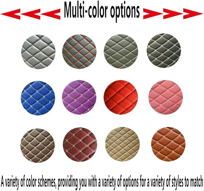 KaiLaiCarCustom Automotive Car Floor Mats for 99.99% Sedan SUV Sports Car Men Women Protection Full Coverage Pads Anti-Slip Leather Floor Lining (Brown + Black Beige, C- Diamond Double Spelling)