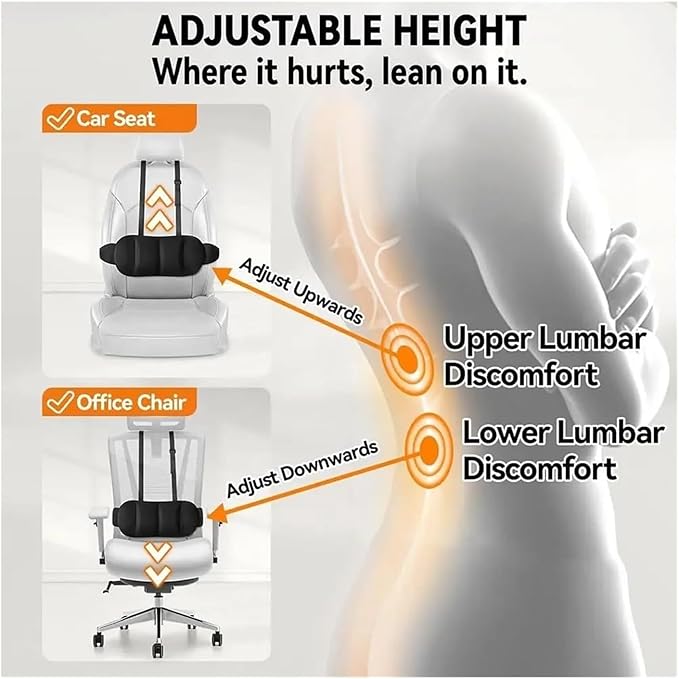 1 Piece Automotive Seat Lumbar Support Pillow for Jeep Gladiator JT 2020-2025 2026, Driving Lower Back Cushion Ergonomic Orthopedic Posture Rest