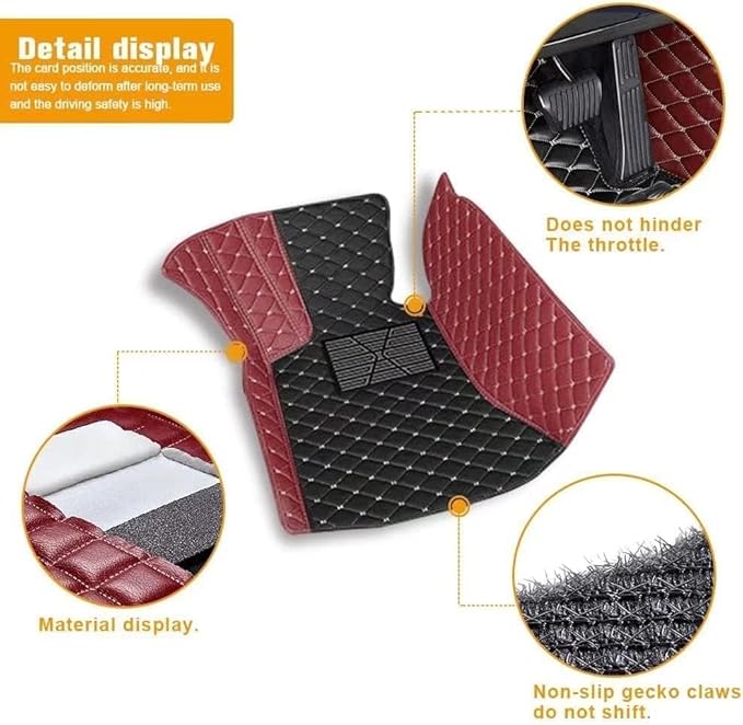 Custom Making Car Floor Mats Protection Pads for 99% Sedan/Coupe/Hatchback/SUV/Pickup Men Women Car Floor Mats Coverage Pads Anti-Slip Leather Floor Lining (Beige+Light Brown)