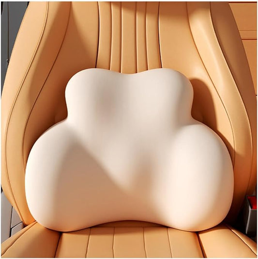 Car Lumbar Support Pillow for Opel Combo E 2018-2023 2024 2025 2026 Memory Foam Back Support Cushion Breathable Car Seat Lumbar Pad Accessories,Beige
