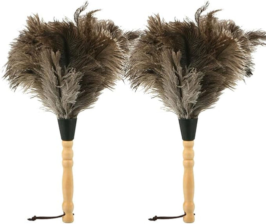 2PACKS 13" Ostrich Feather Duster Durable Dust Collecting Cleaning Tool in Wool Shop