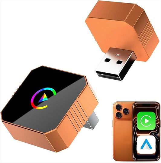 2026 2-in-1 Wireless CarPlay & Android Auto Adapter, Mini USB Dongle, Bluetooth 5.2, 5GHz WiFi, OTA Update, for Factory Wired CarPlay Vehicles