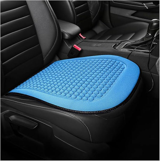 Car Front Seat Bottom Cover, Cool Breathable Anti-Slip Vehicle Driver Seat Protector Cushion, Comfortable Auto Interior Chair Protection Pad Mat, Universal for Truck SUV Sedan (Blue)