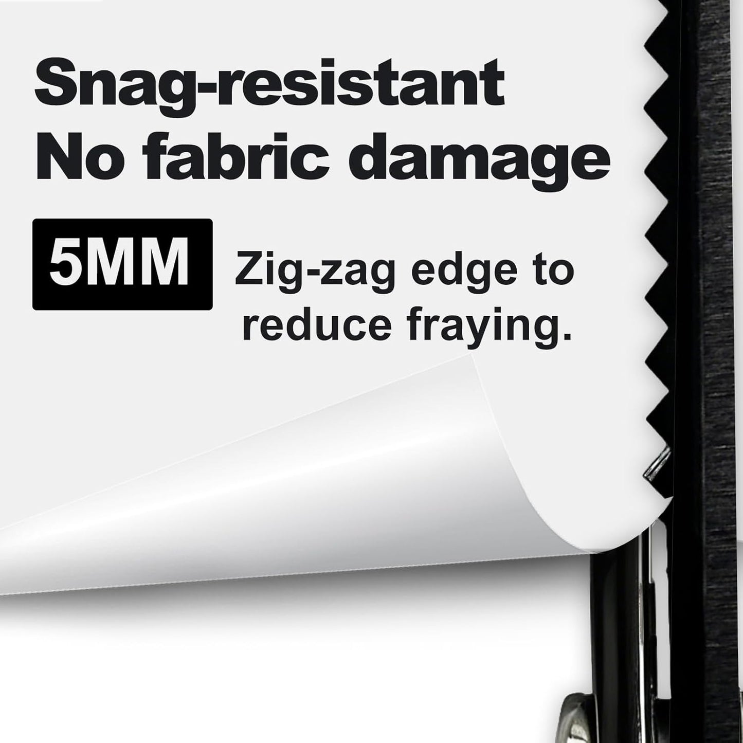 YLaziion 8-Inch Heavy Duty Pinking Shears for Fabric Cutting – 5mm Triangle Tooth Zig Zag Scissors | 100% Black Stainless Steel Sewing Shears for Fabric, Crafts, Lace Wigs, Paper & Quilting