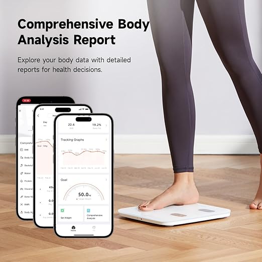YUNMAI S Smart Body Fat Scale, Accurate Digital Bathroom Scale for Body Weight, Body Composition Analyzer with Health Monitor Sync Apps for BMI, Body Fat, Muscle Mass, Body Weight