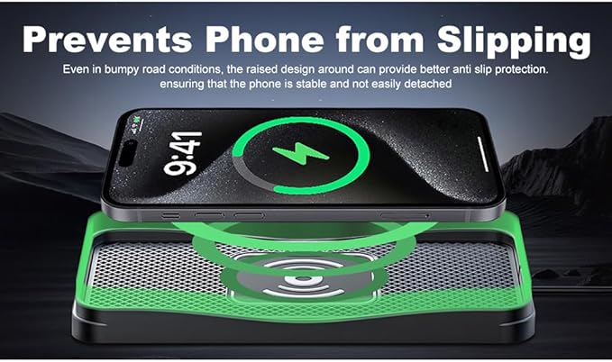 Wireless Car Charger Pad for Toyota FJ Cruiser 2007-2014, Type-C/USB 20W Car Wireless Charger Non-Slip Phone Charging Pad Car Accessories,A 30cm Cable Type-C Plug