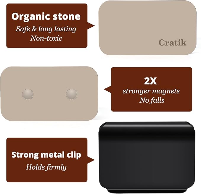 Car Air Freshener - Stone Air Freshener - Car Odor Eliminator for Visor Clip- Natural Scent Starter Kit, Vehicle Scent Diffuser for Cabin, Truck & SUV (Amber/Starter Kit)