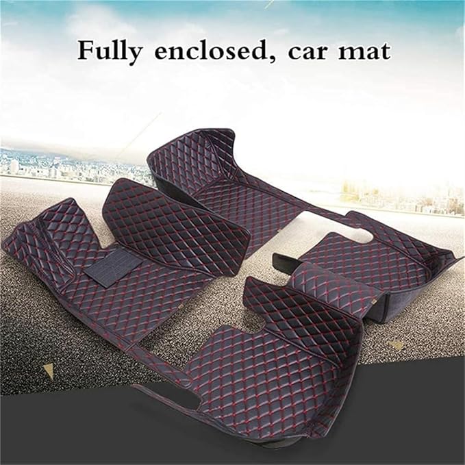 Custom Car Mats All Weather Fit Automotive Floor Mats PU Leather Protector Mat for Most Sedan, SUV, Truck Floor Mats (Black and Gray Side)