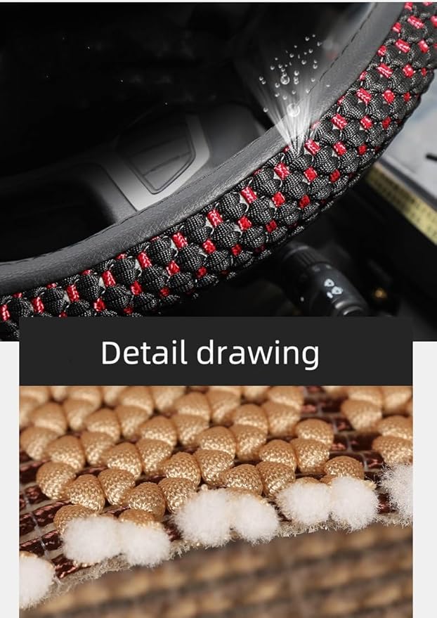 15“16”17“ 18”19“20 Inch Ice Silk Ventilation Multi-Style Comfy Grip Steering Wheel Cover for Truck, Bus, Big Rig Trucker,SUV， Anti-Slip Design 16-20 Inch (Brown, 20 inch)