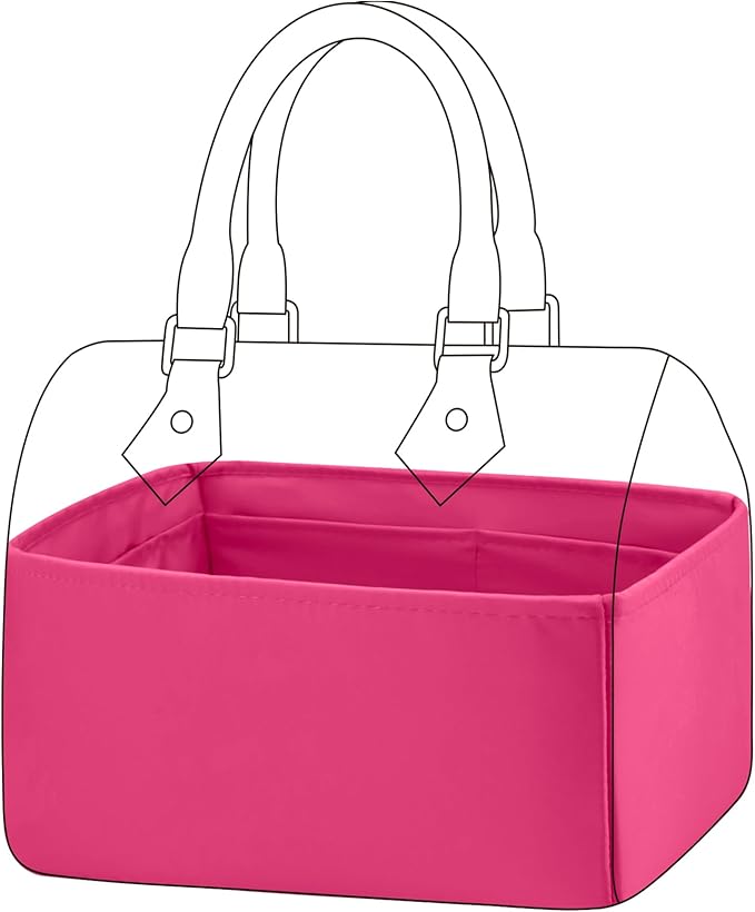 DGAZ Silk Purse Organizer Insert Fits LV Speedy 16/20/25/30/35/40/45 bags，Silky Smooth Bag Organizer，Luxury Handbag & Tote Shaper(Rose pourpre,SP25)