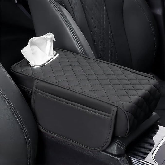 Car Center Console Cover for Lexus RX SUV RX 300 /RX 350 /RX 350L /RX 350 L F/RX 450h /RX 450hL, Leather Car Arm Rest Cover, Car Armrest Cushion with 2 Storage Bags Car Center Console Armrest Pad