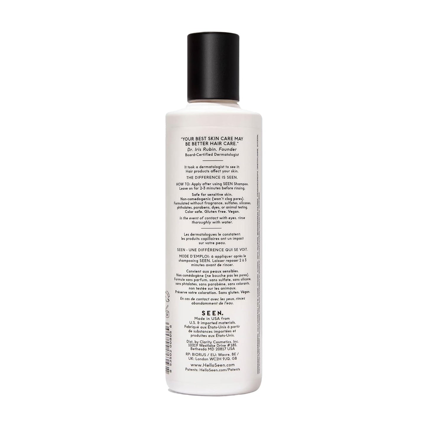SEEN Conditioner, Fragrance Free - Non-Comedogenic & Sulfate-Free Hair Conditioner- Dermatologist-Developed - Safe for Sensitive, Eczema & Acne Prone Skin