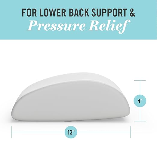 Martha Stewart Medline Foam Lumbar Cushion, 13.5" x 4" x 13", Ergonomic Back Support for Comfort