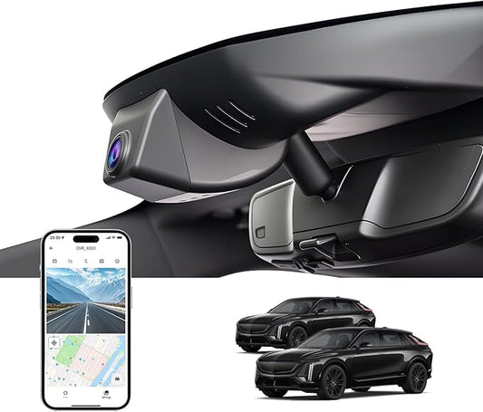 4K Dash Cam for Cadillac Lyriq 2023 2024 2025,OEM-Look,2160P UHD Video,Built-in WiFi & APP,Loop Recording,G-Sensor,Plug & Play,64GB Card