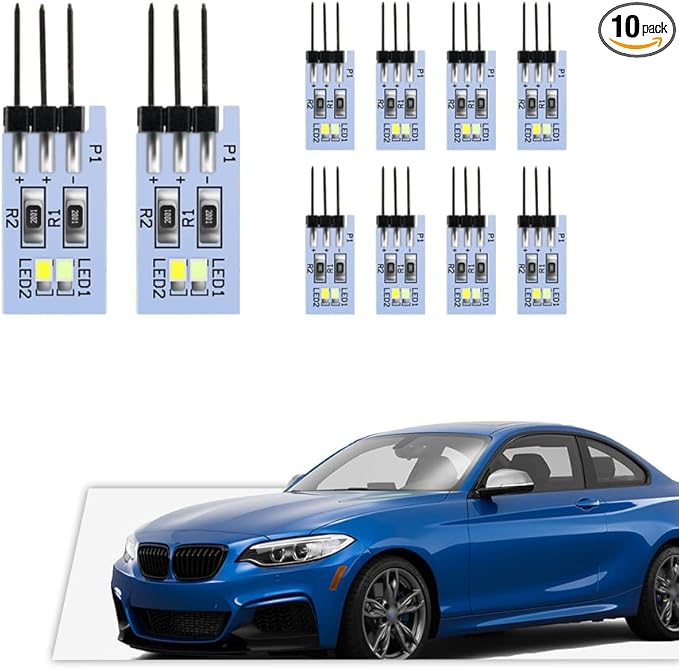 NJSBYL 10PCS Interior Ambient Lighting LED Circuit Board for B-MW 5 7 Series X1 Gran Turismo Coupe Sedan SUV LWB LCI Courtesy Door Handle and Side Pocket Atmosphere Light Blue-White