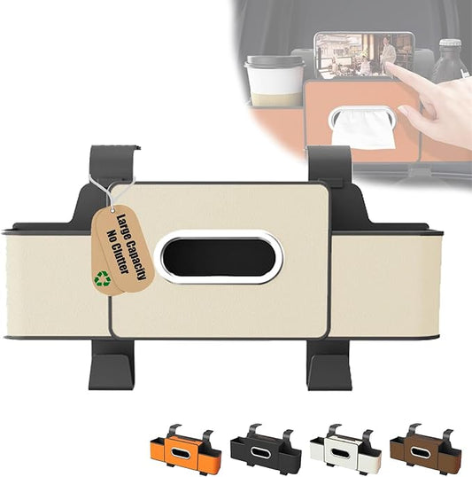 Car Organizers and Storage Box Behind Seat, Large Car Seat Back Organizer for Hold Phone, Drinks, Handbag, Universal Fit for Suv/Sedan (white, 1pcs)