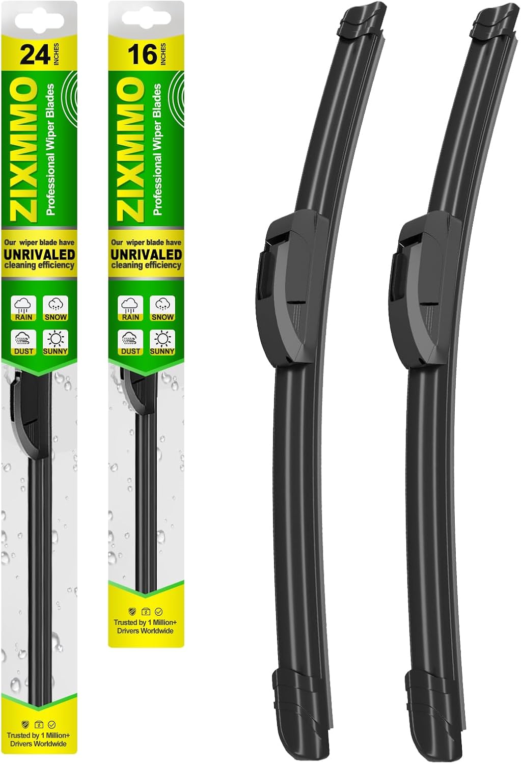 QUALITY 24in + 16in Premium All-Season Windshield Wiper Blades for Original Equipment Replacement(Set of 2)