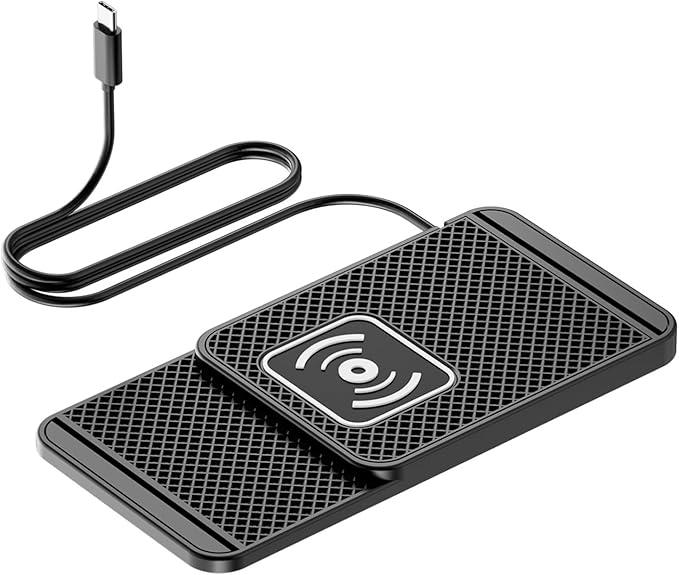 Wireless Charging Pad for Car for VW Tiguan L/Tiguan X 2017-2021 2022 2023-pr, 20W Fast Qi Car Ultra-Slim Wireless Charger Mat Non-Slip Silicone Dashboard Charging Pad,Type-c