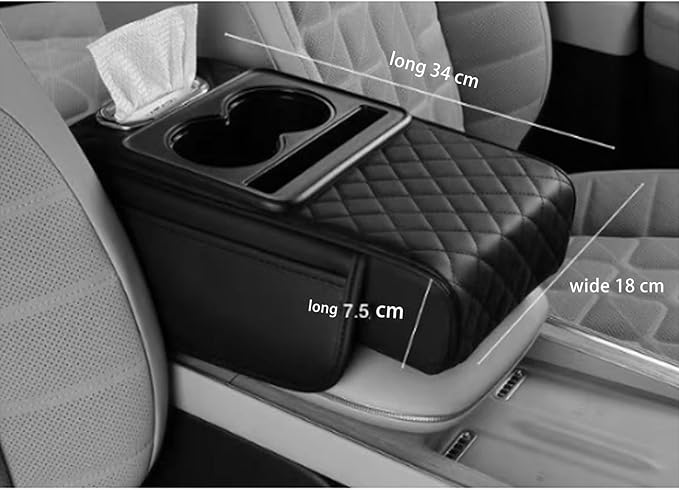 Car Arm Rest Cushion for Mazda CX-5, Center Console Armrest Pillow Car Armrest Pad Trucks with Cup Holder, Armrest Pad Storage Bag(Blue)