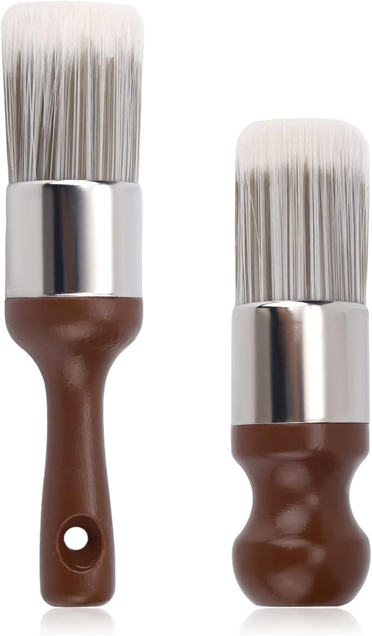 2pcs Furniture Salve Brush, Soft Bristles & Ergonomic Handle Leather and Wood Cleaner Brush Wax Cream Applicator Tool for Car Interiors & Home Cleaning Repair Maintenance