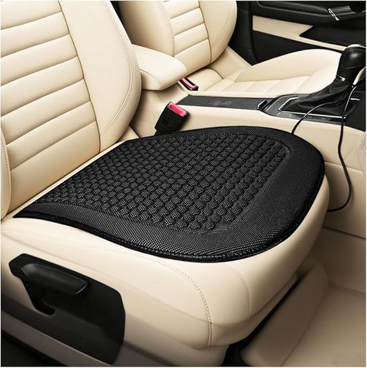 Car Front Seat Bottom Cover, Cool Breathable Anti-Slip Vehicle Driver Seat Protector Cushion, Comfortable Auto Interior Chair Protection Pad Mat, Universal for Truck SUV Sedan (Black)