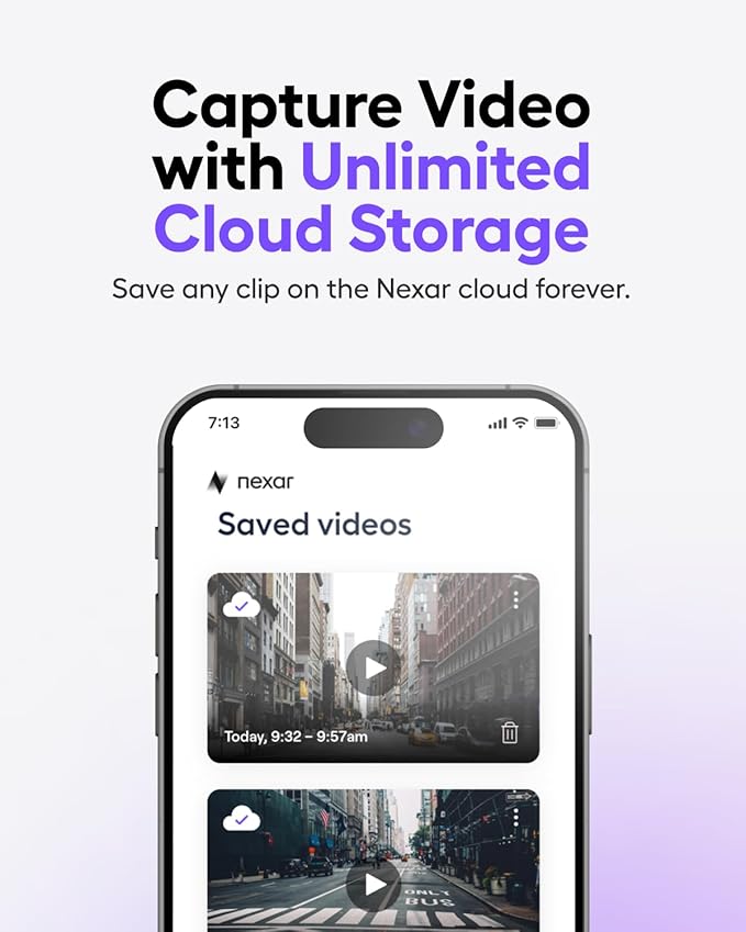 Nexar Pro Dash Camera for Cars | Compact Dash Cam Front and Inside View with Night Vision & 24/7 Parking Mode | Full HD Dashboard Camera with WiFi Wide Angle Views (128 GB)
