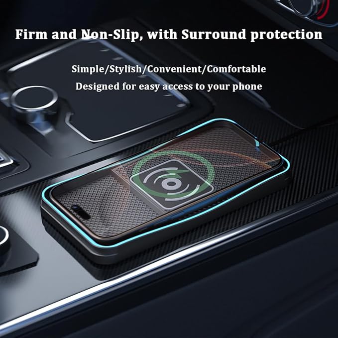 Car Wireless Charger Pad for Chevrolet Trailblazer 2002-2009 2021-2026, Type-C/USB 20W Fast Wireless Car Charger Pad Non-Slip Cordless Charging Mat,A-30cm Cable Type-C Plug