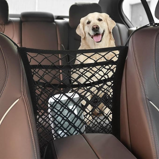 Car Mesh Organizer for Honda Ridgeline 2005-2025 YD/YK,Seat Back Net Bag,Barrier of Backseat Pet Kids,Cargo Tissue Purse Holder,Driver Storage Elastic Netting Pouch,B-Small