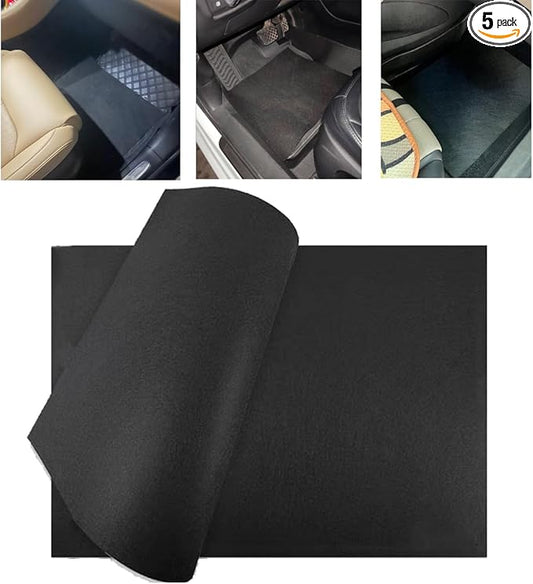 5 Pack Disposable Car Floor Mats Cover Felt Automotive Floor Mat Foot Rest Pads Protector for Car Detailing Wash All-Season Floor Mats Universal Trim to Fit SUV Van Truck RV Floor Carpet