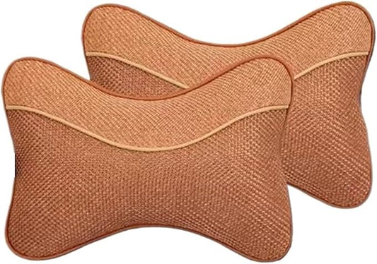 Car Headrests Cervical Neck Pillow Head Cushion Memory Foam Cotton Fit for Seat Waist Lumbar Support(Orange)