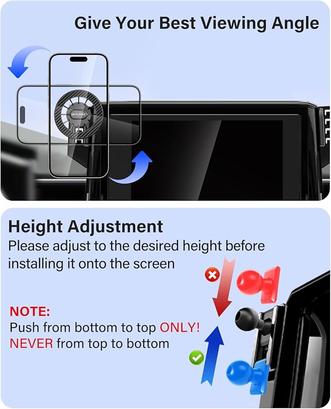 SKYLOTEC Car Phone Holder for Toyota Highlander 2020-2025 Accessories, Automobile Cradles Strong Magnetic Phone Mount Compatible with MagSafe (Only Fit 8-inch, Not Fit 12.3-inch Limited Platinum)