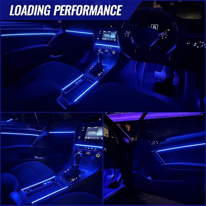 Acrylic Ambient Lighting Car Interior,55.1 inches Dream Color Acrylic Led Strips with USB Hub, APP Fiber Optic Emotion Glow Lights for Car Y 3 S X, Neon Ambient Lighting Kit Dashboard Decorations