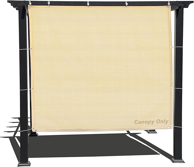 Sun Shade Privacy Panel with Grommets on 4 Sides for Patio, Awning, Window Cover, Pergola or Gazebo (Banha Beige, 8' x 10')