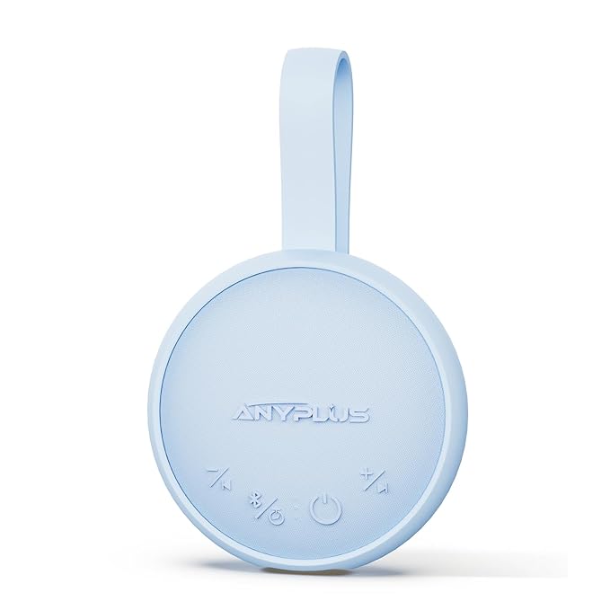 White Noise Sound Machine, Portable Sound Machine for Sleeping Adults & Baby, with Bluetooth 5.1/24 Soothing Sounds/Battery Powered/3 Timer Memory Function for Office/Bedroom/Travel（Blue）
