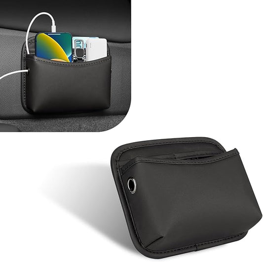 Car Storage Pouch,Multi-Pocket Centre Console Storage Box,Car Interior Portable Mounting Parts,Universal for Most Cars (Black)