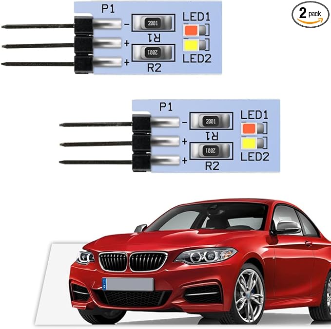 NJSBYL 2PCS LED Interior Ambient Lighting Circuit Board for B-MW 2 3 4 5 7 Series M2 M3 M4 X5 X6 X7 Pre-LCI LCI B-Pillar Front Seatback Sound Climate Control Lamp Red-White Courtesy Light Replacement