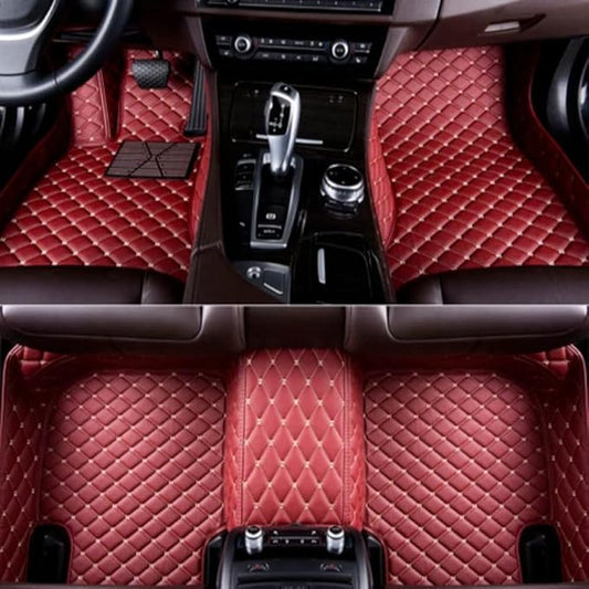 Car Floor Mats Automotive Floor Mats Vehicle Specific All Weather Protection Custom Compatible with Most of 98% Cars SUVs (Wine red)