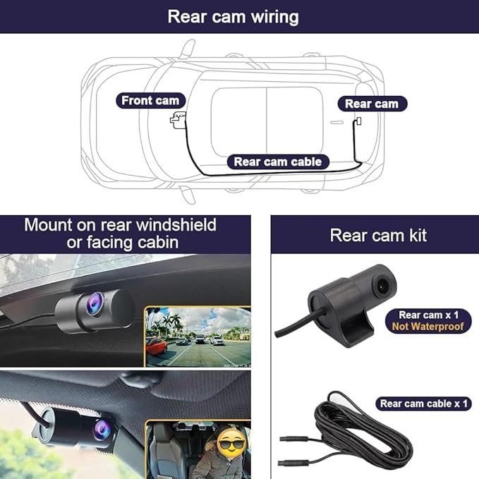 Fitcamx Front 4K+Rear 1080P Dash Cam Adapts for Ford F150 F250 2021-2025 Limited XLT XL Raptor Lariat Platinum King Ranch Tremor, OEM Look, Dual HD Video, WiFi&APP, Loop Recording, G-Sensor,128GB Card