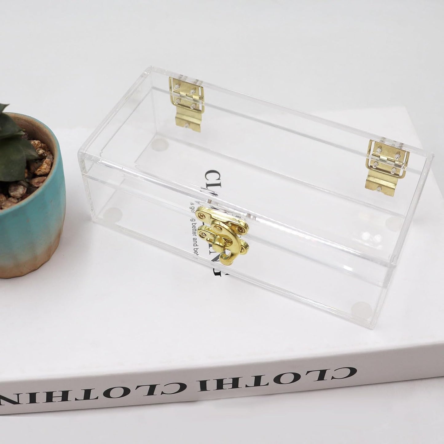 Transparent Acrylic Lockable Cash Box, Clear Piggy Bank, Money Holder, Single Row Currency Tray, Money Organizer